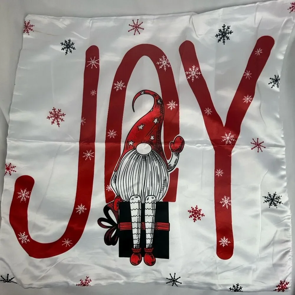 4PCS Christmas Pillow Covers 18x18 inch Winter Throw Pillow Covers Red Joy Snow